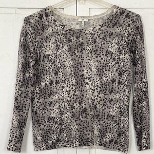 JOIE 100% Cashmere Sweater XS Leopard Cheetah Print